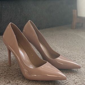 Elegant Nude Patent Leather Pumps